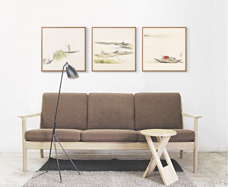 十款家佳樂(lè)文學(xué)裝飾畫，新中式中國(guó)水墨客廳掛畫