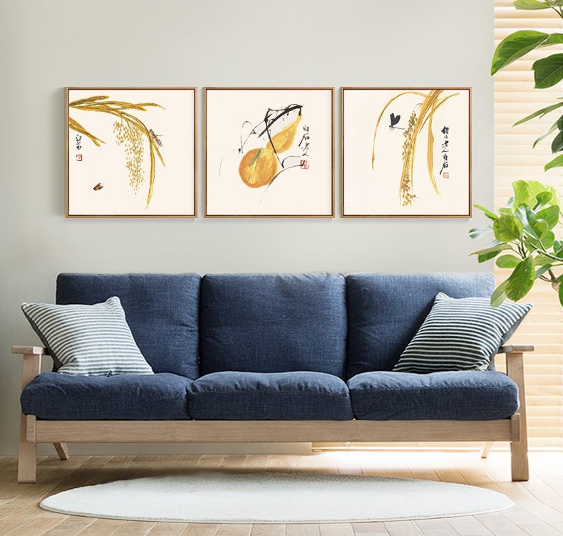 十款家佳樂(lè)文學(xué)裝飾畫，新中式中國(guó)水墨客廳掛畫