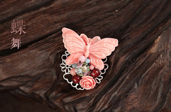 蝶舞家佳樂文學古典胸針，古風毛衣胸花