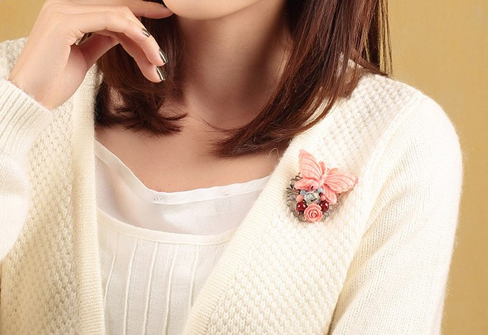 蝶舞家佳樂文學古典胸針，古風毛衣胸花