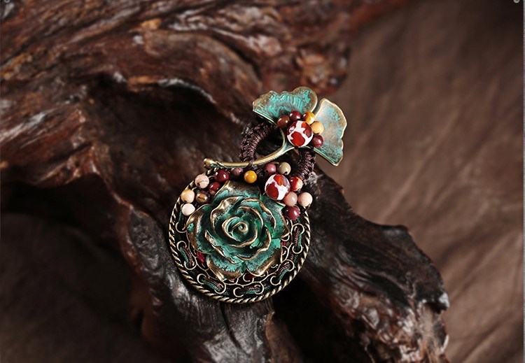 葉痕復(fù)古文藝胸針，民族風(fēng)風(fēng)胸花飾品