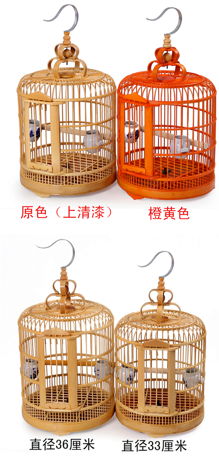 原木色畫眉鳥籠，竹制鳥籠子