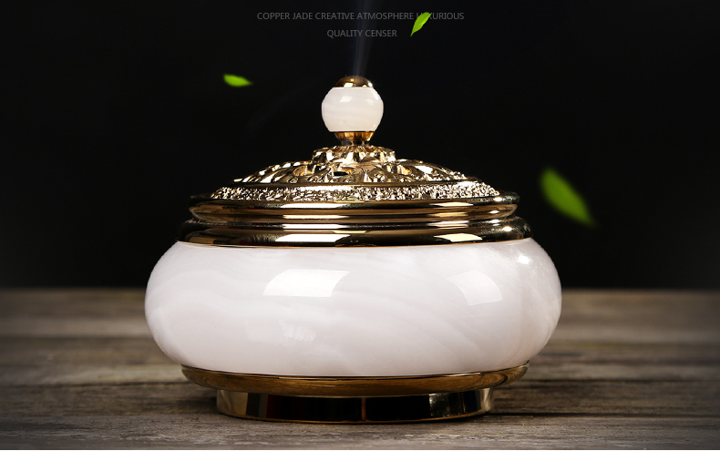 金玉滿堂香爐，創(chuàng)意銅玉熏香爐