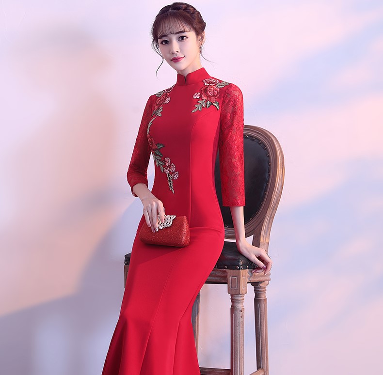 端莊大氣中式禮服，優(yōu)雅家佳樂文學晚禮服