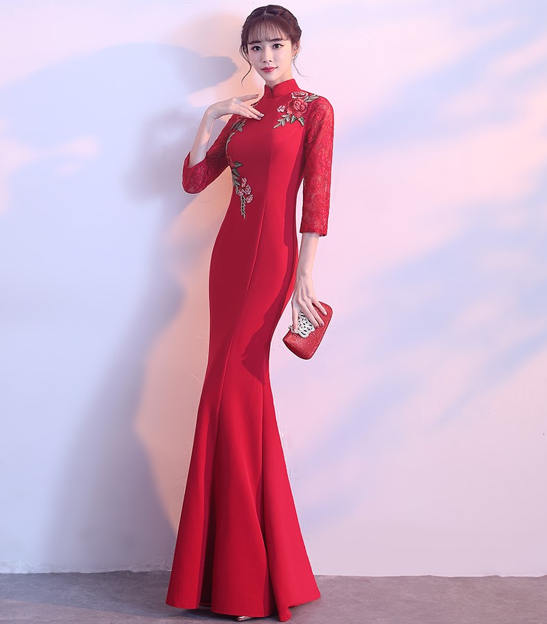 端莊大氣中式禮服，優(yōu)雅家佳樂文學晚禮服