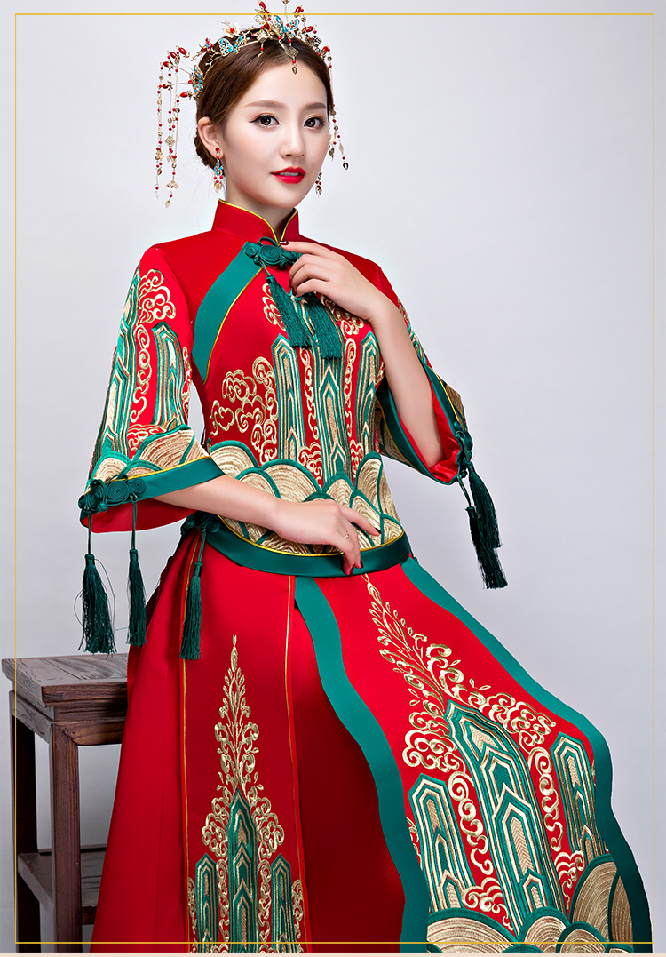 家佳樂文學(xué)秀禾服中式禮服，新娘結(jié)婚禮服