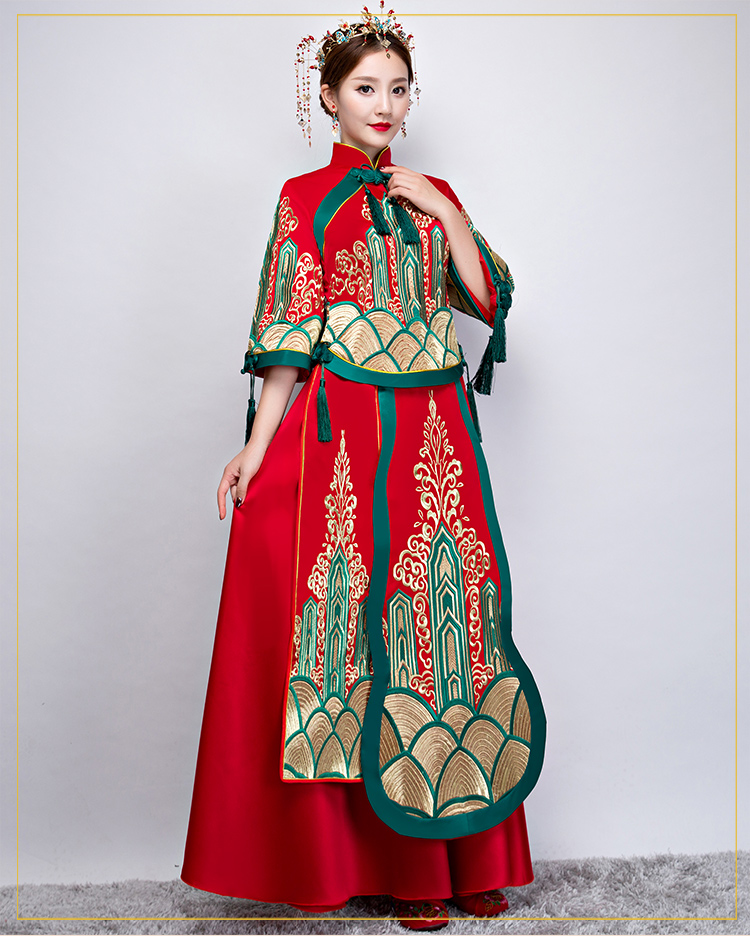 家佳樂文學(xué)秀禾服中式禮服，新娘結(jié)婚禮服