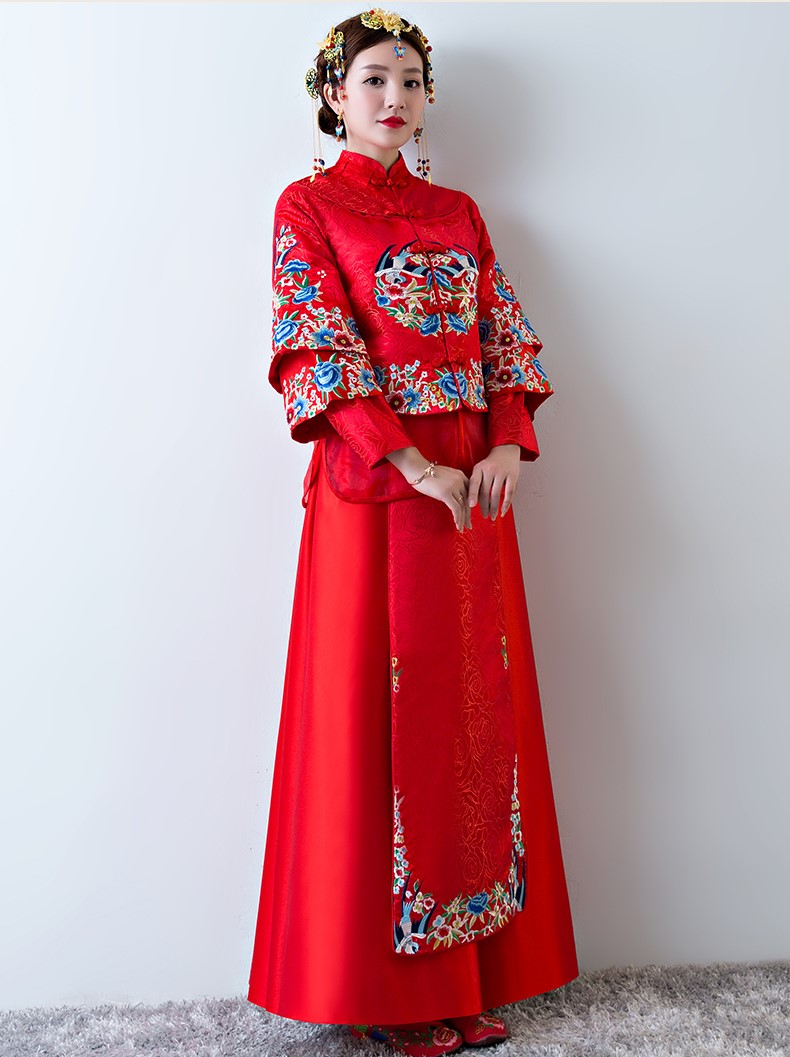 古色古香中式禮服，家佳樂文學(xué)新娘結(jié)婚禮服