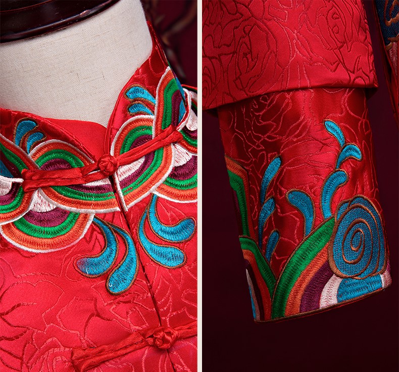 家佳樂(lè)文學(xué)男士中式禮服，家佳樂(lè)文學(xué)新郎結(jié)婚禮服