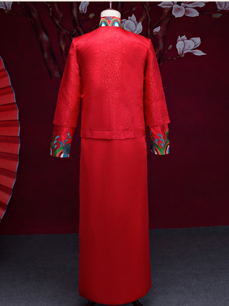 家佳樂(lè)文學(xué)男士中式禮服，家佳樂(lè)文學(xué)新郎結(jié)婚禮服