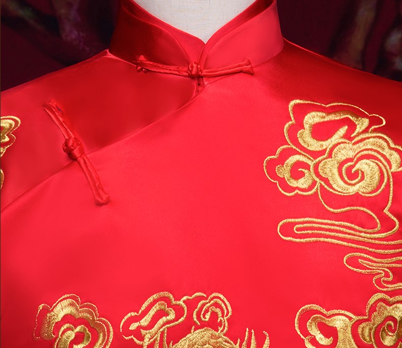 金龍男士古裝中式禮服，復(fù)古家佳樂文學(xué)新郎禮服
