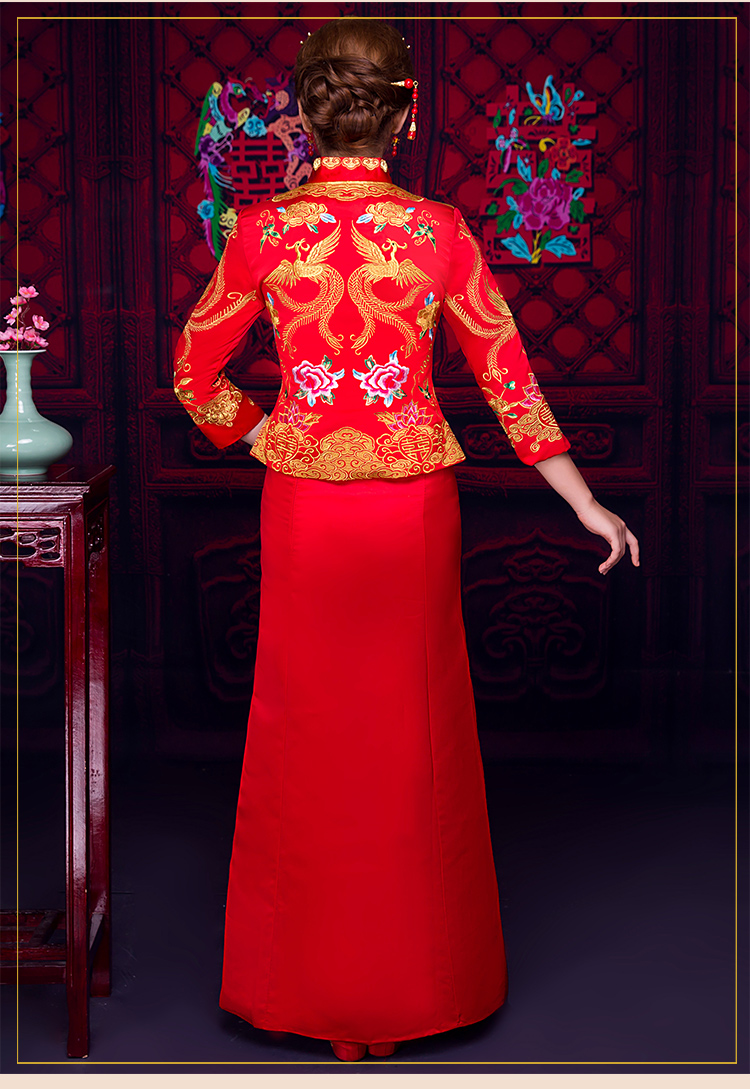 儒雅裙擺新娘禮服，魅力時尚中式禮服