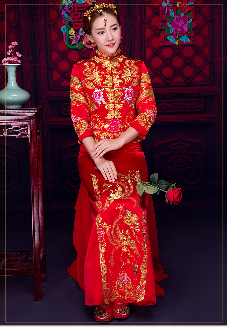 儒雅裙擺新娘禮服，魅力時尚中式禮服