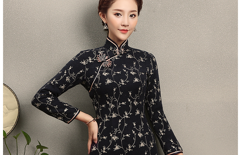芊枝織花旗袍，復(fù)古民族風(fēng)旗袍裙