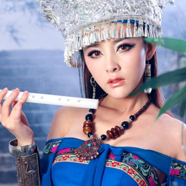 性感孔雀翎女生頭像，唯美古風(fēng)真人頭像