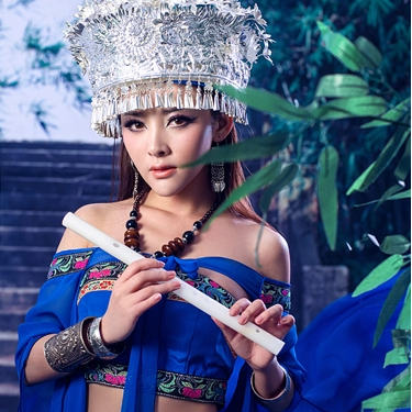 性感孔雀翎女生頭像，唯美古風(fēng)真人頭像