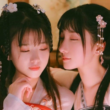 清新淡雅漢服閨蜜頭像，唯美古風真人頭像