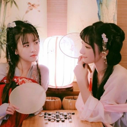 清新淡雅漢服閨蜜頭像，唯美古風真人頭像