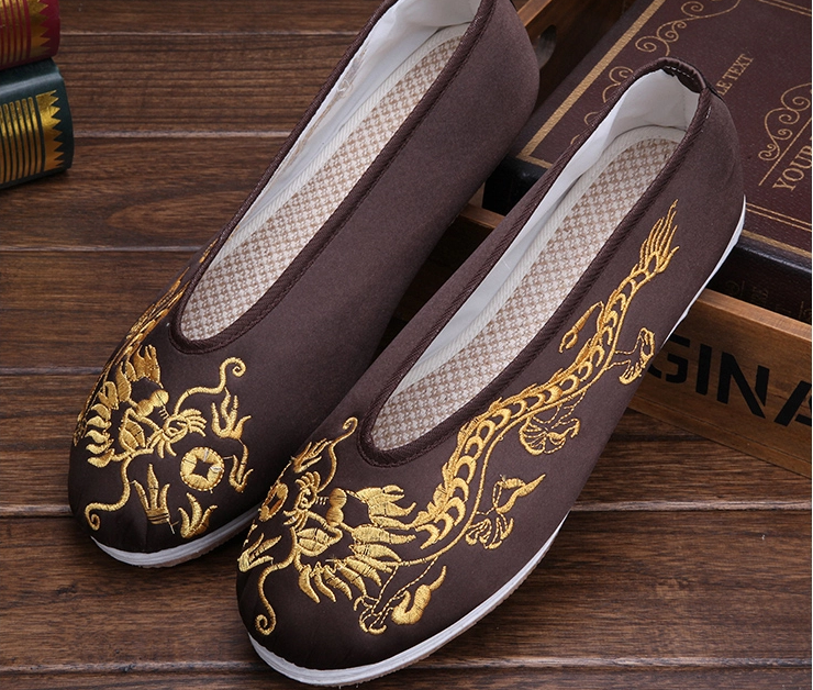 時(shí)尚家佳樂(lè)文學(xué)繡花鞋，男士手工千層底繡花鞋
