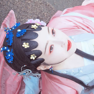 京劇花旦帶折扇女生頭像，唯美古風(fēng)真人頭像