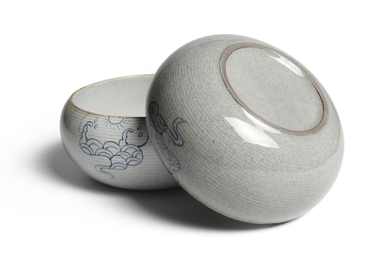 仿古手繪禪定落日茶洗水盂