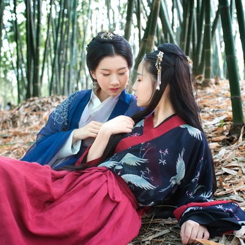 竹林閨蜜頭像，唯美古風真人頭像