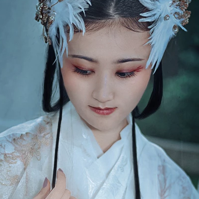 妖艷帶傘女子頭像，唯美古風(fēng)真人頭像