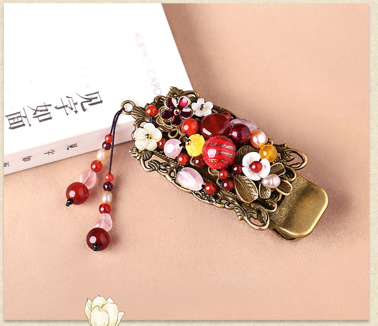 復古民族風鴨嘴夾彩色發(fā)夾頭飾