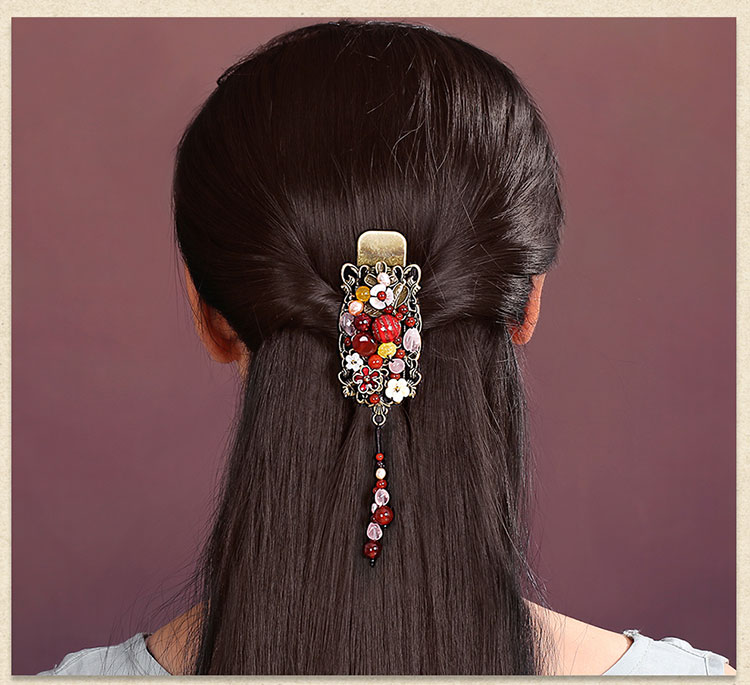 復古民族風鴨嘴夾彩色發(fā)夾頭飾