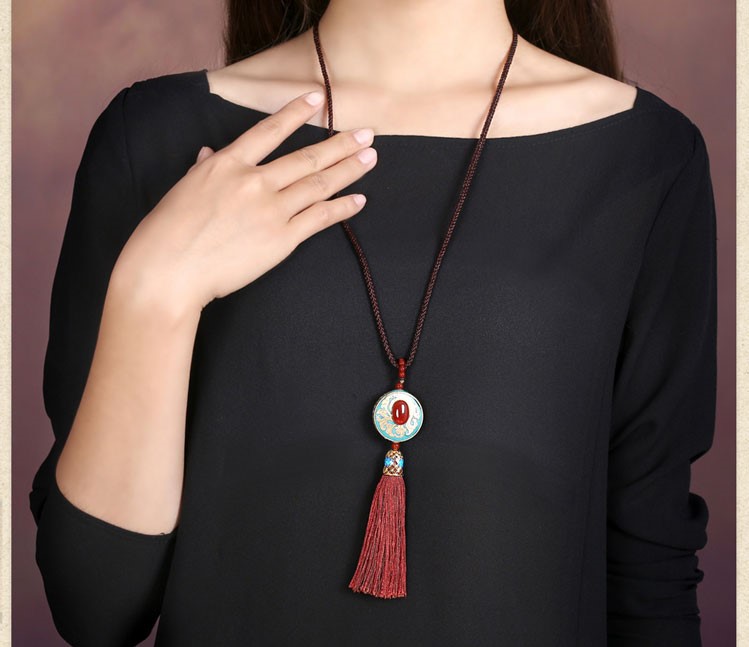 時(shí)尚家佳樂(lè)文學(xué)流蘇吊墜毛衣鏈項(xiàng)鏈