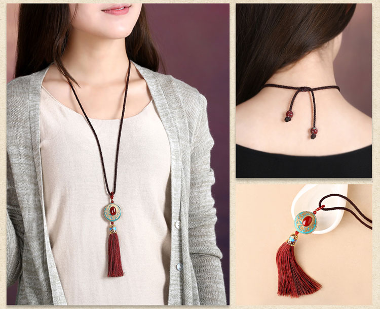 時(shí)尚家佳樂(lè)文學(xué)流蘇吊墜毛衣鏈項(xiàng)鏈