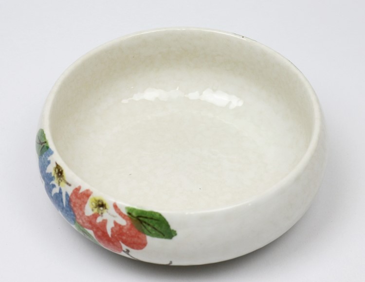 三款手繪陶瓷水淺茶洗水盂，海魚瓷筆洗