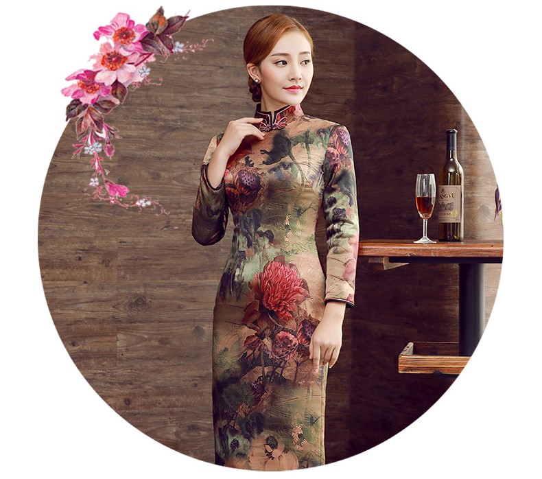 彤艷古典旗袍，復(fù)古唯美旗袍裙