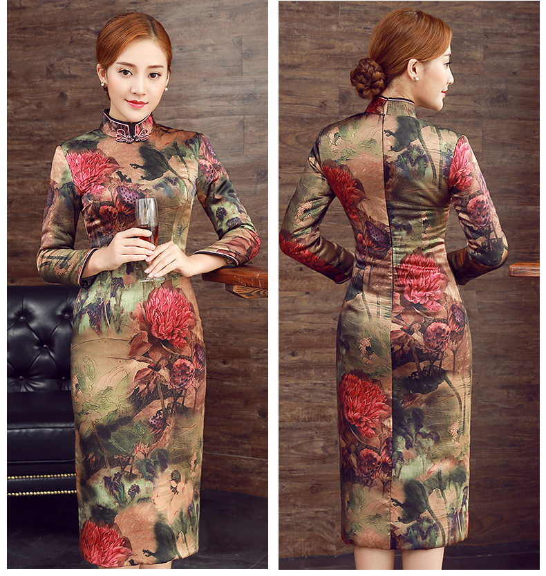 彤艷古典旗袍，復(fù)古唯美旗袍裙