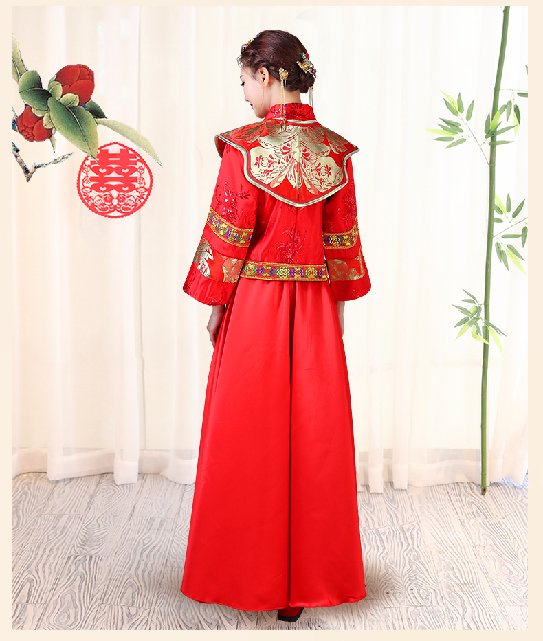 傳統(tǒng)古典刺繡中式禮服，家佳樂(lè)文學(xué)唯美新娘禮服