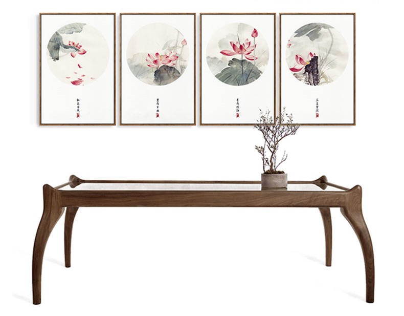 四款新中式禪意水墨畫(huà)，家佳樂(lè)文學(xué)客廳裝飾畫(huà)