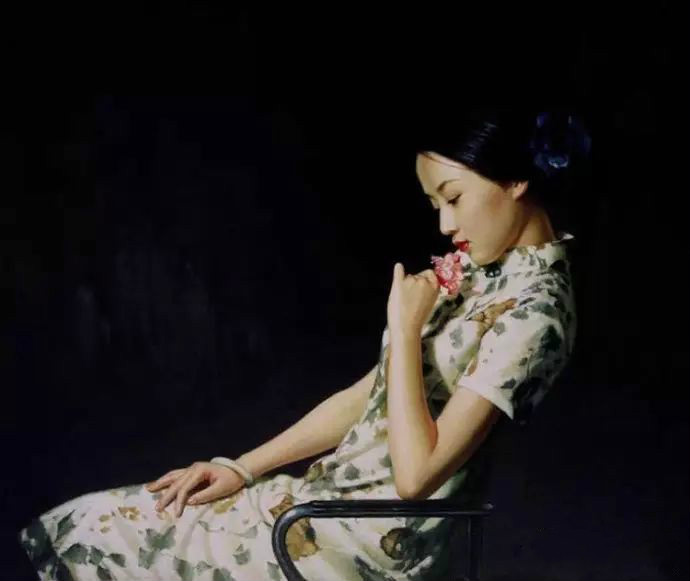 風(fēng)情萬(wàn)種的油畫(huà)旗袍女子！