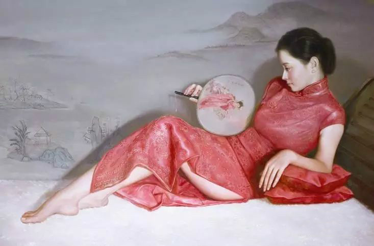 風(fēng)情萬(wàn)種的油畫(huà)旗袍女子！