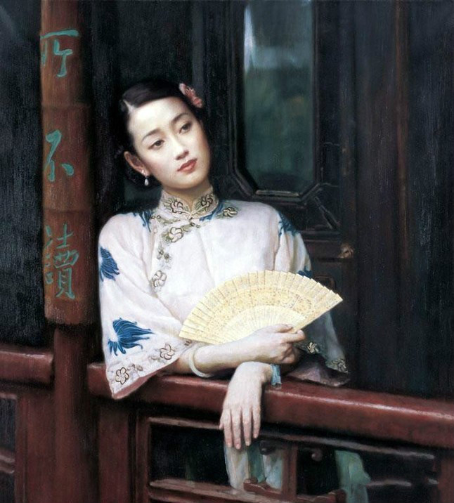 風(fēng)情萬(wàn)種的油畫旗袍女子！