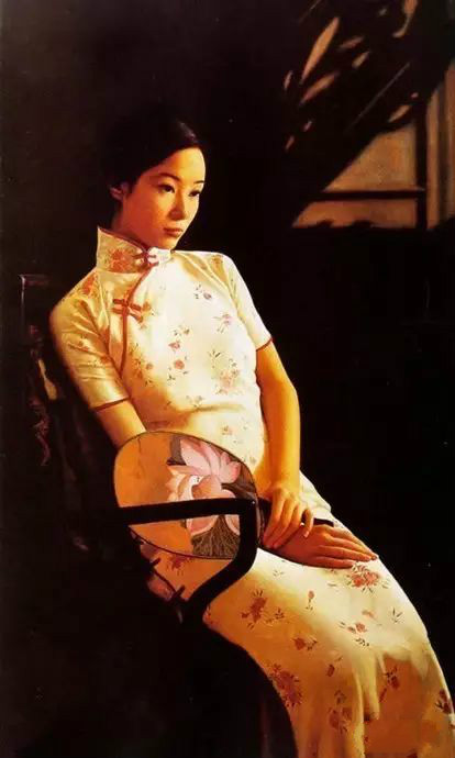 風情萬種的油畫旗袍女子！