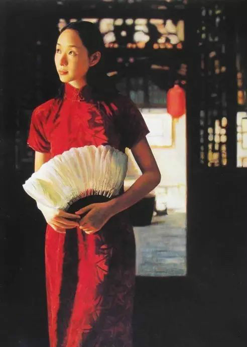 風情萬種的油畫旗袍女子！
