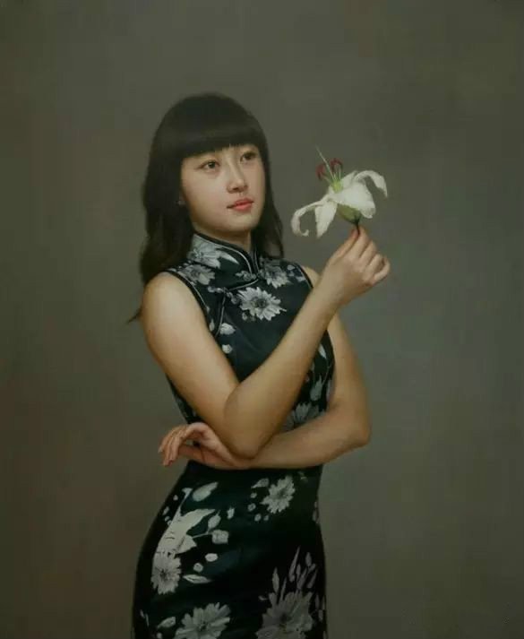 風(fēng)情萬(wàn)種的油畫(huà)旗袍女子！