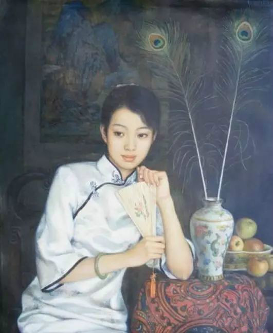 風(fēng)情萬(wàn)種的油畫(huà)旗袍女子！