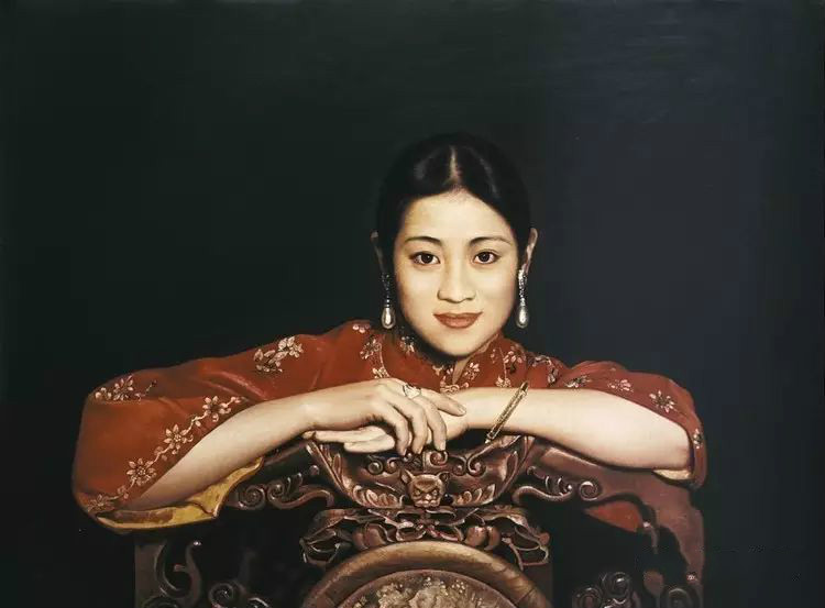 風(fēng)情萬種的油畫旗袍女子！