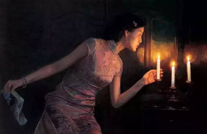 風(fēng)情萬種的油畫旗袍女子！