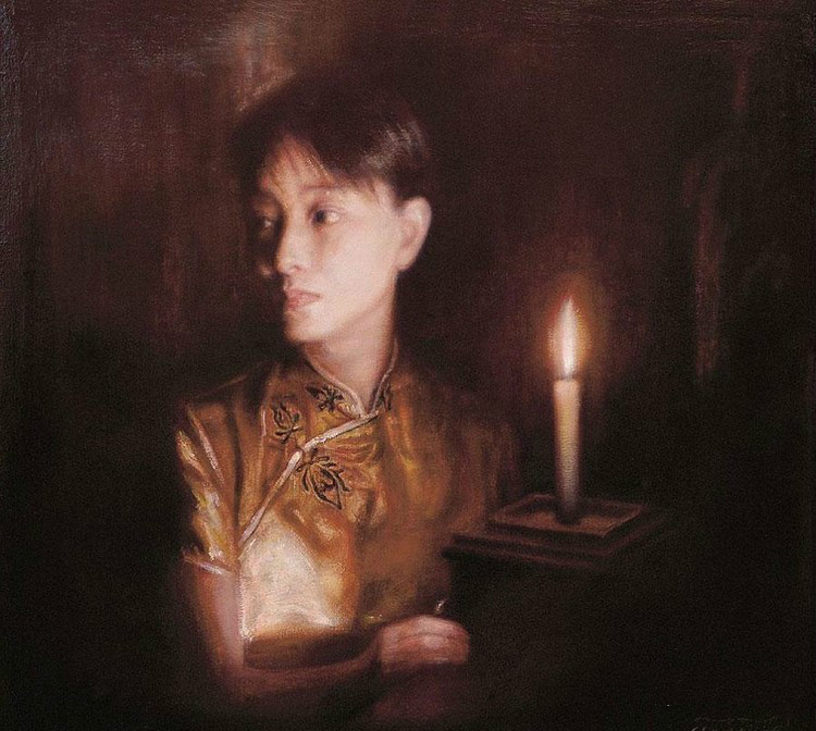 風(fēng)情萬種的油畫旗袍女子！