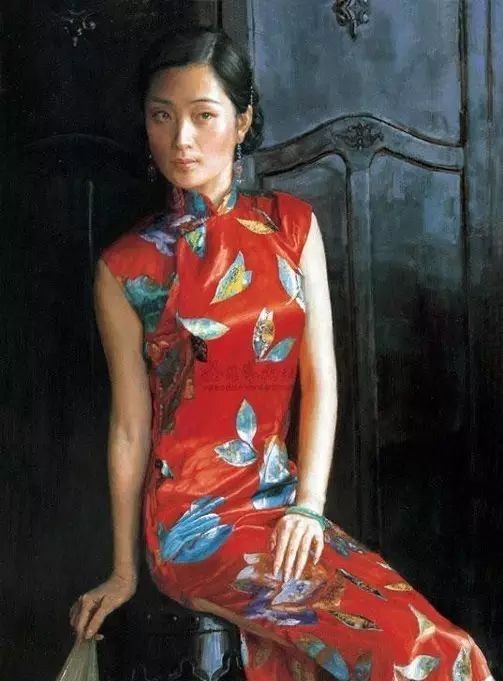 風(fēng)情萬種的油畫旗袍女子！