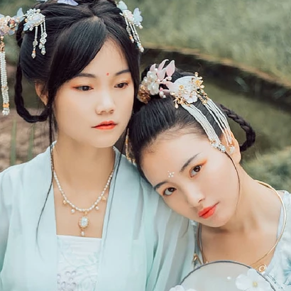 并蒂閨蜜頭像，唯美古風(fēng)真人頭像