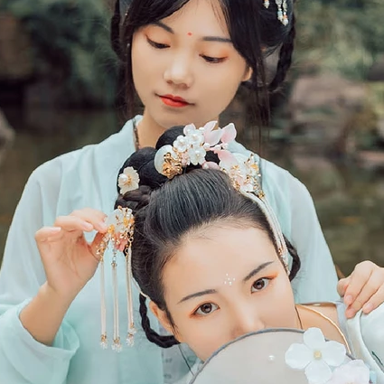 并蒂閨蜜頭像，唯美古風(fēng)真人頭像