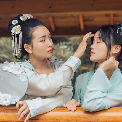 并蒂閨蜜頭像，唯美古風(fēng)真人頭像